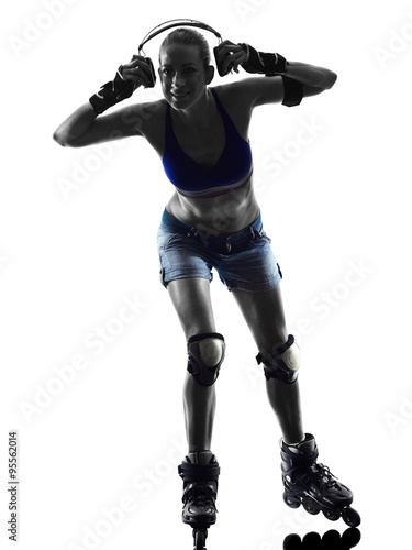 woman in roller skates silhouette