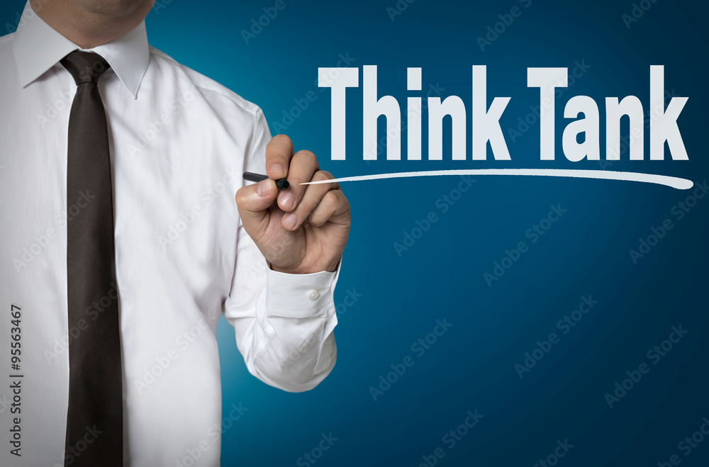 Think Tank is written by businessman background concept Think Tank is written by businessman background concept