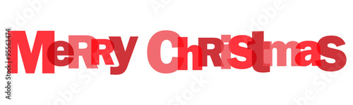 Red vector letters spelling MERRY CHRISTMAS