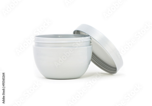open white cosmetic packaging cream box on white background