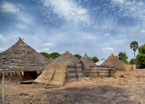traditional rural  west african house and village
