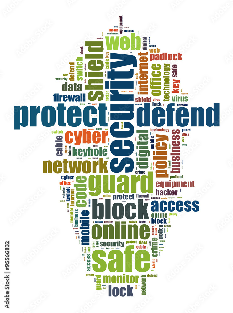 Security word cloud illustration concept Security word cloud illustration concept
