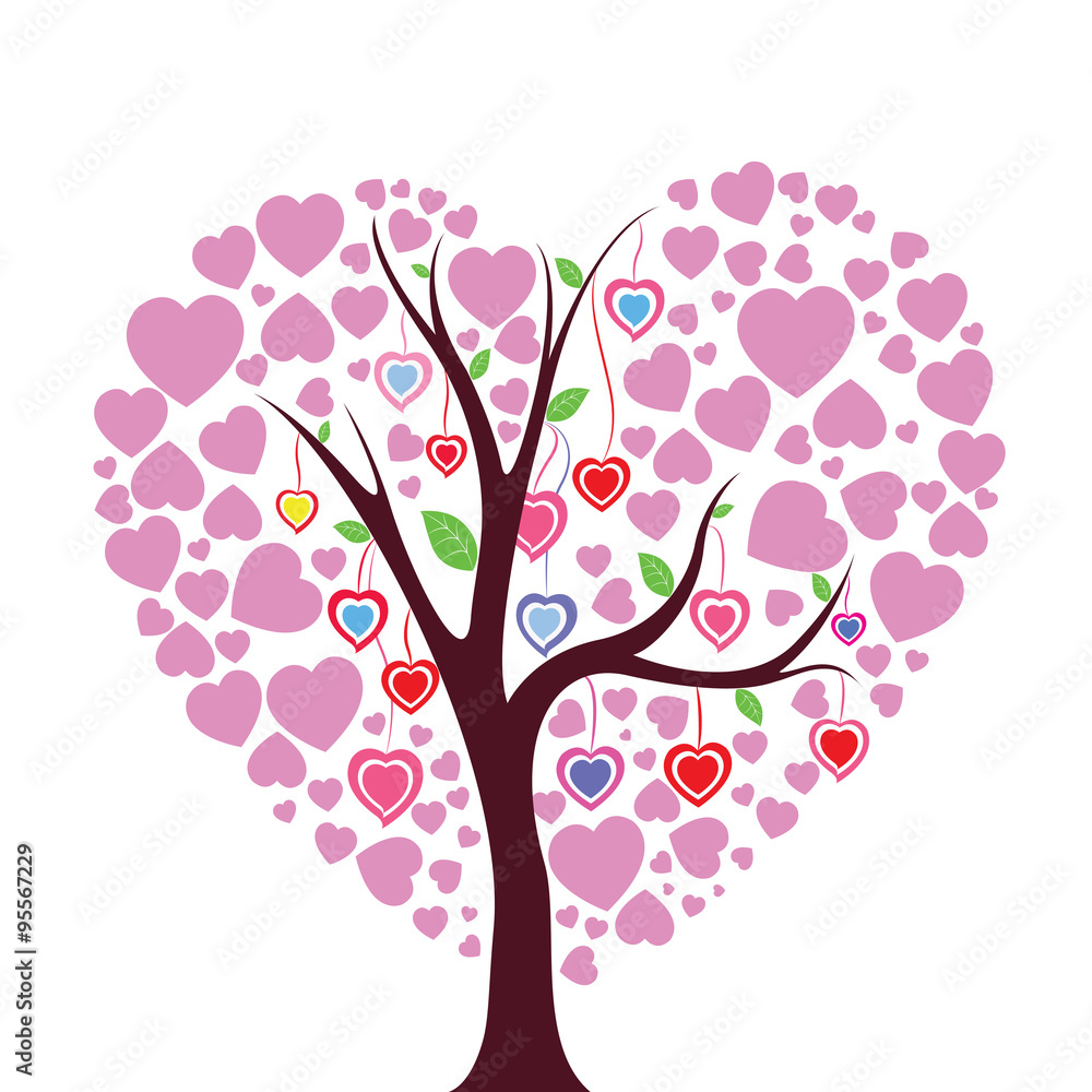 Heart tree vector illustration, tree of love Heart tree vector illustration, tree of love