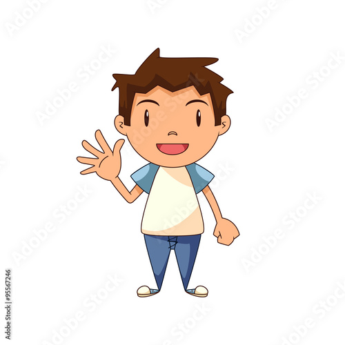 Child hello gesture