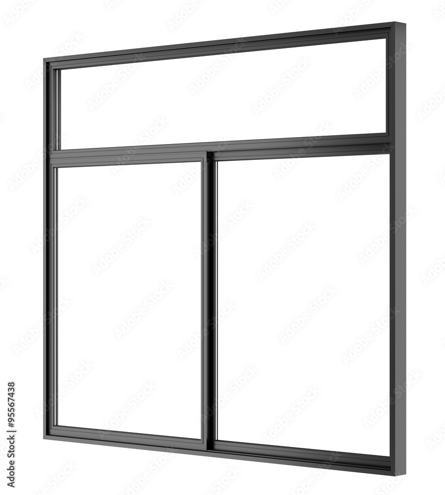 black metallic window isolated on white background black metallic window isolated on white background