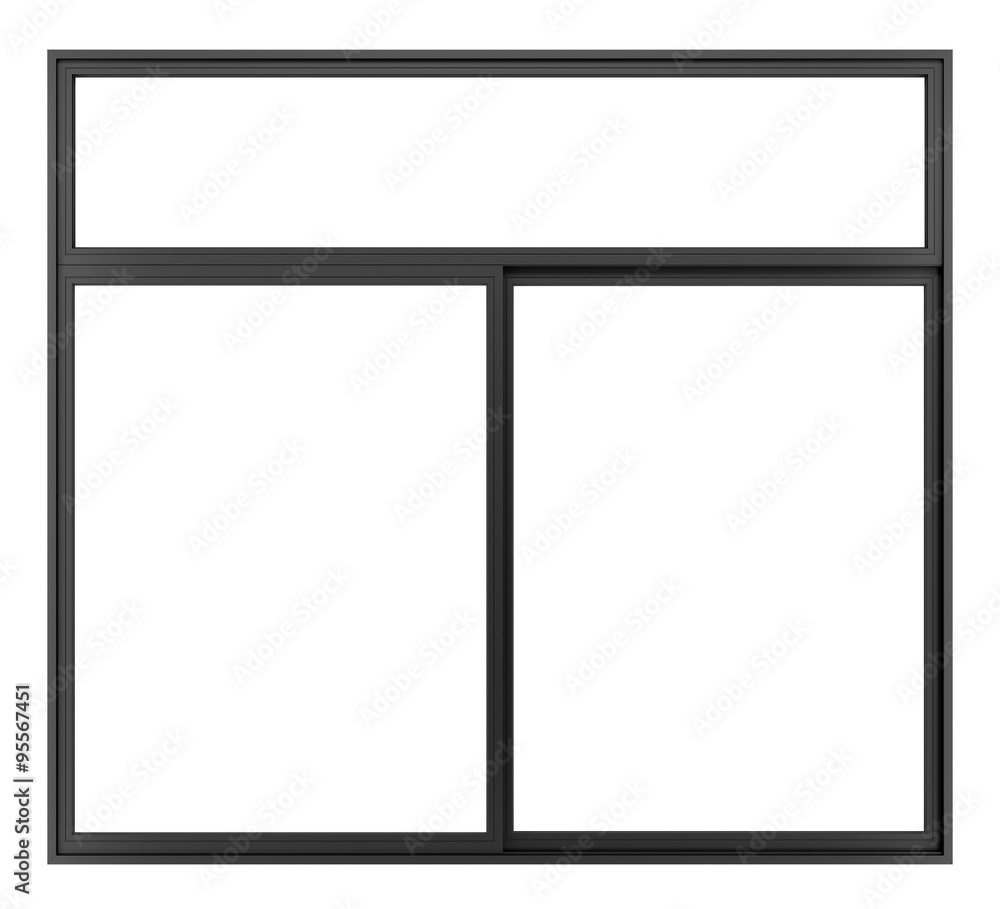 black metallic window isolated on white background black metallic window isolated on white background