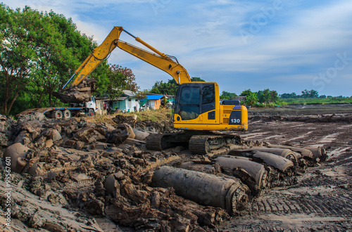 Excavator  movement at working