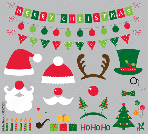 Christmas photo booth and decoration set