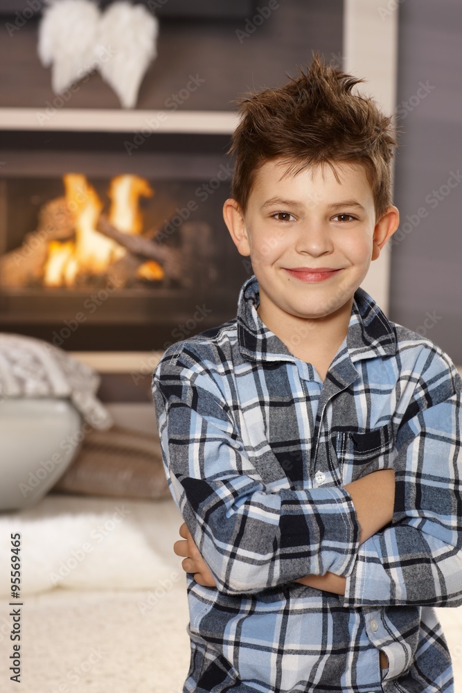 Portrait of happy little boy at home Portrait of happy little boy at home