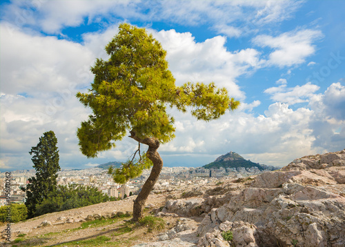 Athens - Outlook from Areopagus hill to Likavittos hill  photo