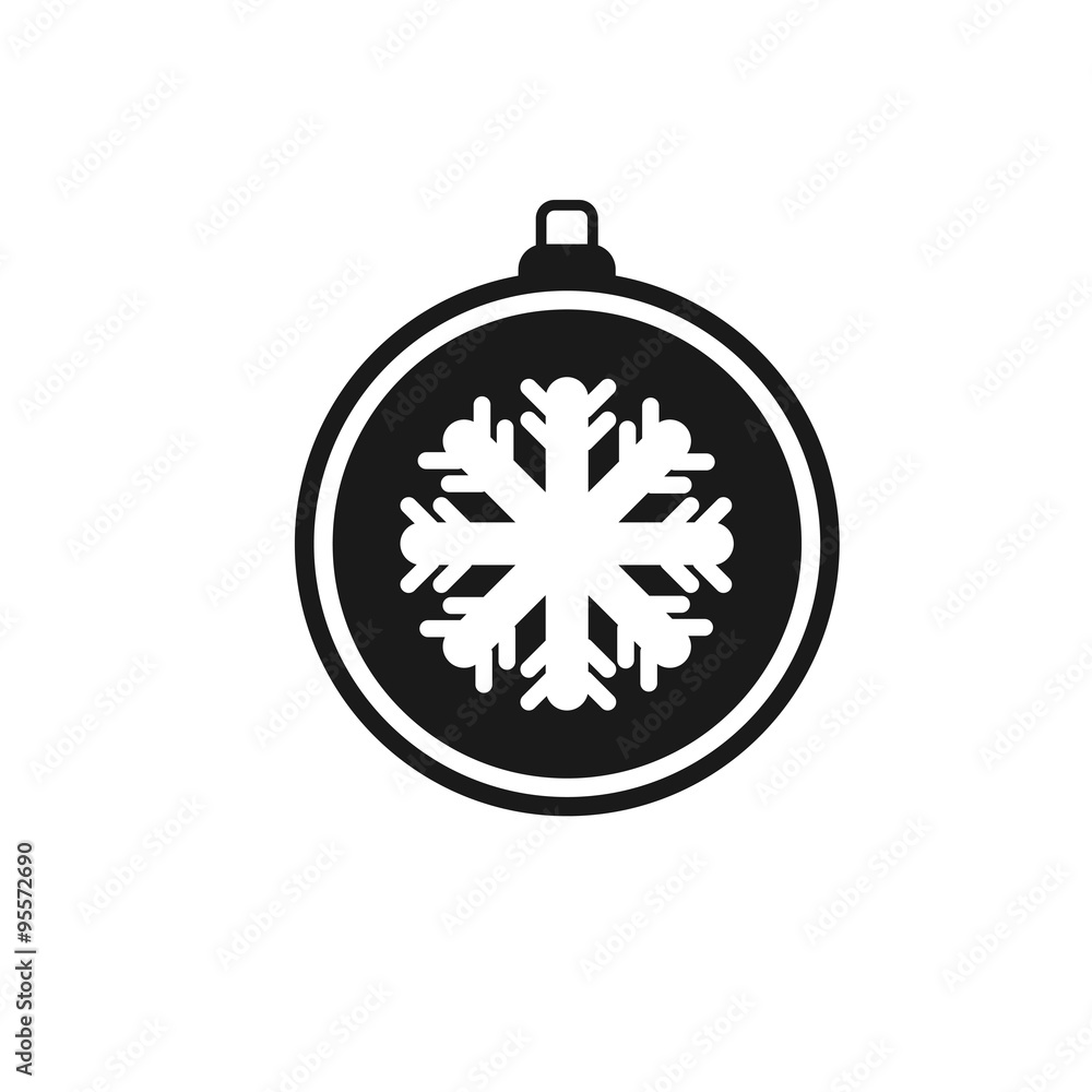 Fototapeta premium Christmas ball vector flat on white background