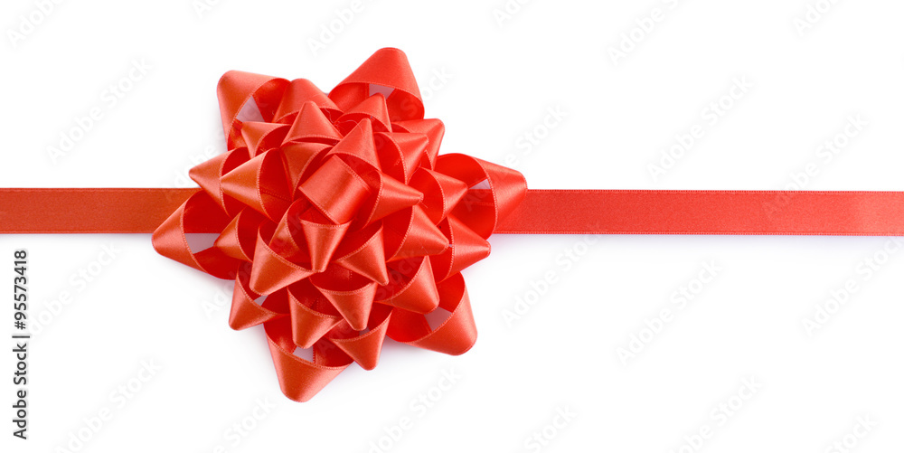 Red bow with ribbon isolated on white background Red bow with ribbon isolated on white background