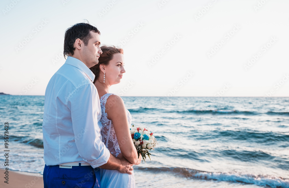 just married walking on a beach just married walking on a beach