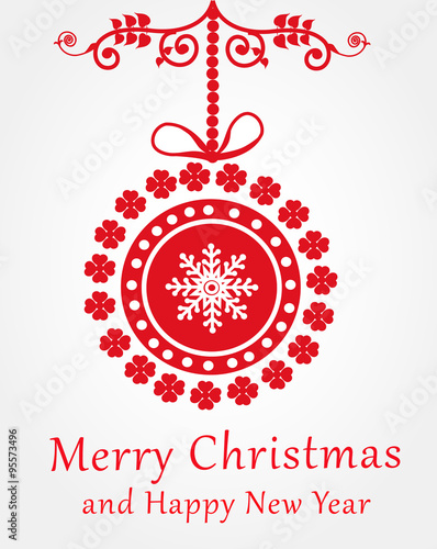 Merry Christmas & Happy New Year Greeting - vector © samkar