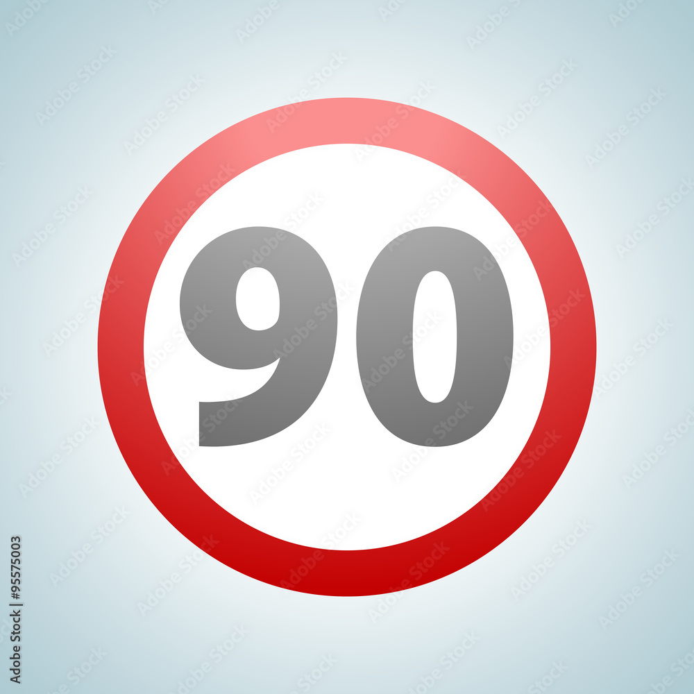 Restricting speed to 90 kilometers per hour traffic sign Restricting speed to 90 kilometers per hour traffic sign