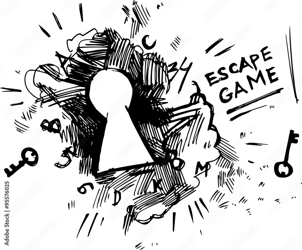 Escape game find the key sketch 素材庫插圖 | Adobe Stock