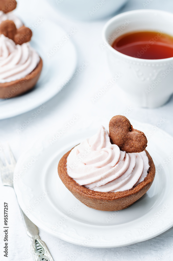 chocolate tartlets with berry cream cheese frosting chocolate tartlets with berry cream cheese frosting