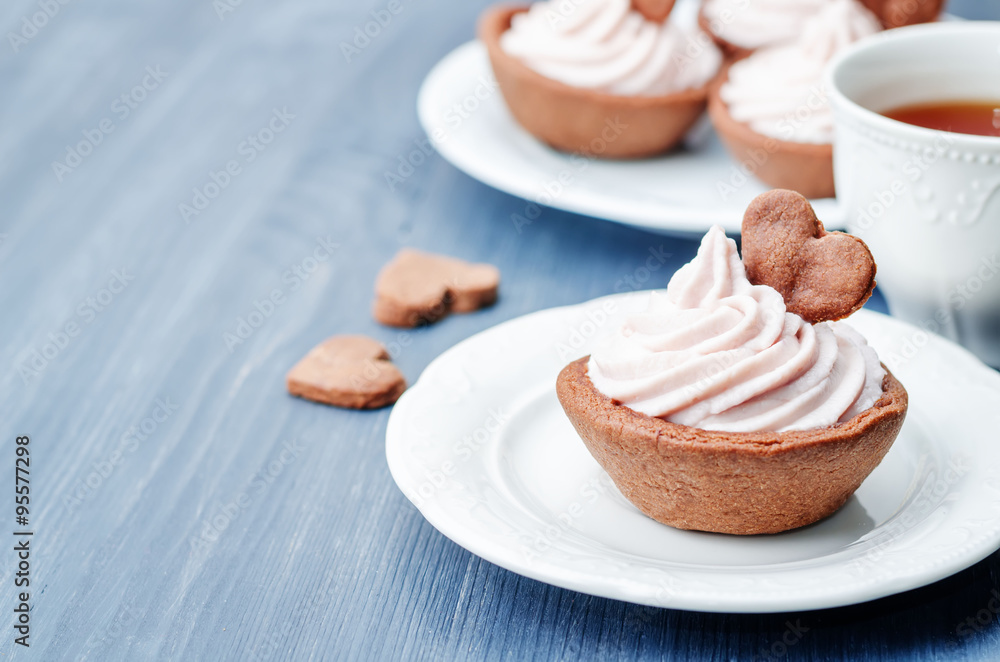 chocolate tartlets with berry cream cheese frosting chocolate tartlets with berry cream cheese frosting