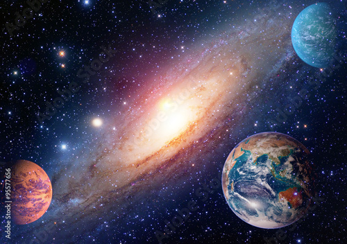Astronomie Astrologie terre espace mars système solaire planète voie lactée galaxie Poster Mural XXL