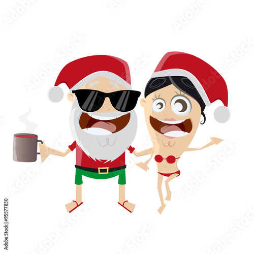 weihnachtsmann glühwein frau party