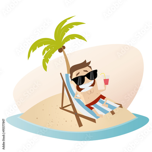 urlaub strand insel palme mann