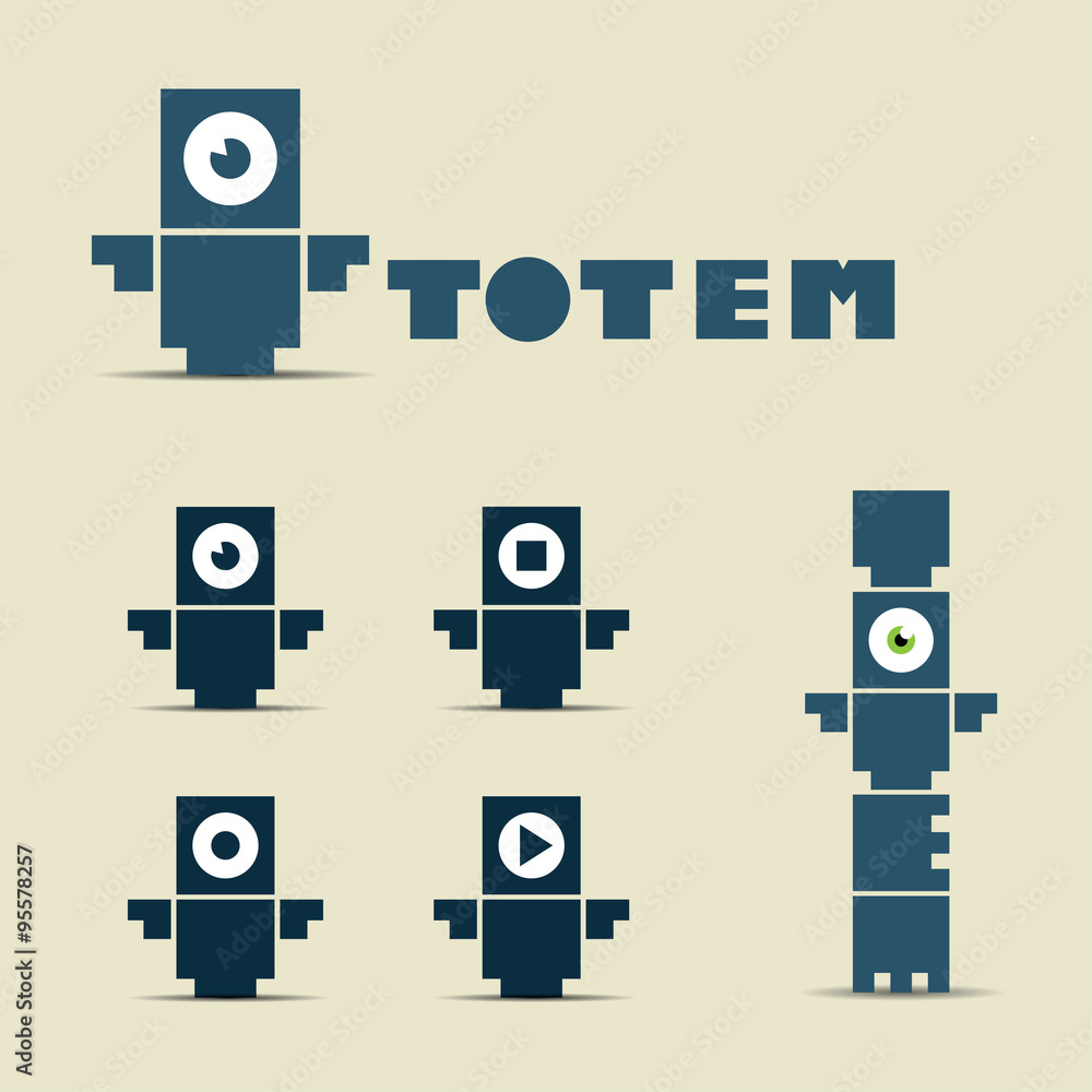Obraz premium Vector Totem logo and character