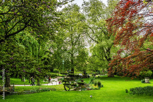 Photography Clichy-Batignolles park in Batignolles district. Paris.