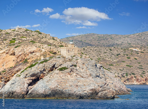 The lighthouse of Greek island Ios in the Cyclades group