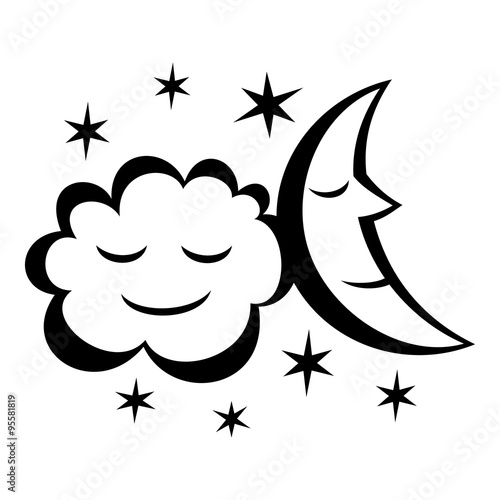 Moon and stars night icon © juliars