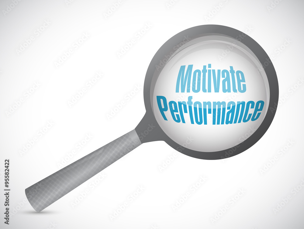 Motivate Performance review sign concept Motivate Performance review sign concept