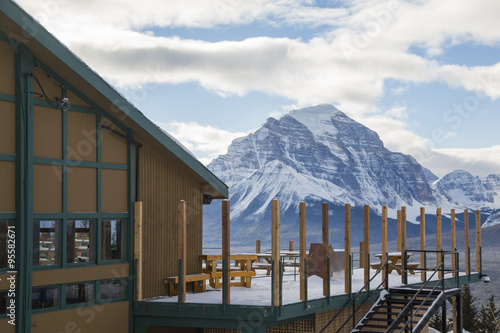 whitehorn lodge with Mt Temple at Lake Louise Ski Resort © banffvistas