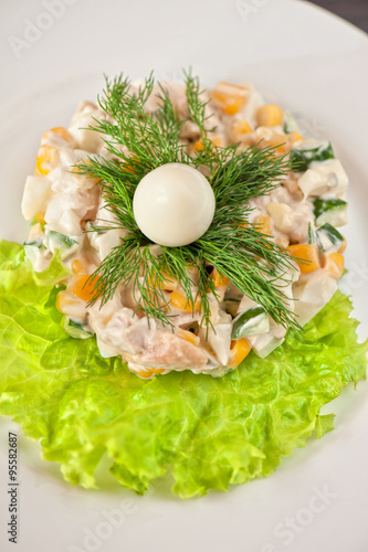 Salad from chicken breast