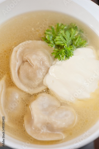 russian pelmeni closeup