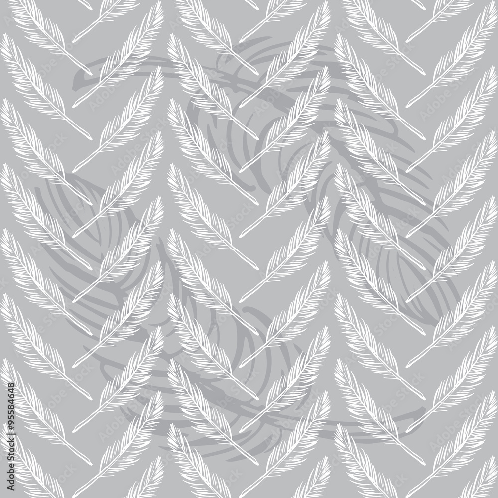 Feathers seamless background. Beautiful vector pattern. Feathers seamless background. Beautiful vector pattern.