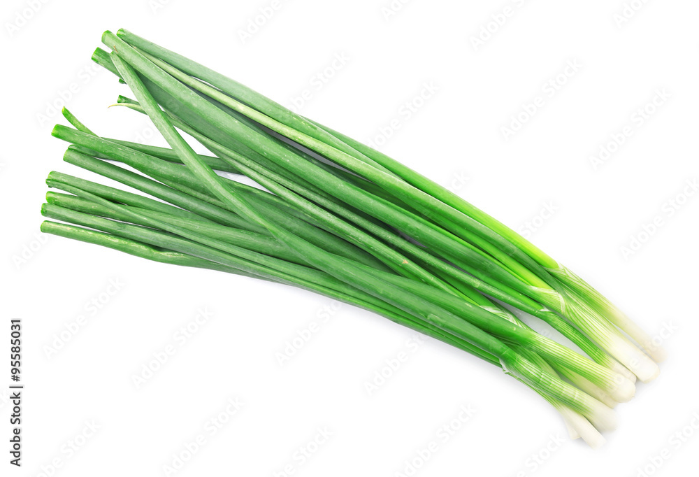 Fresh green onion isolated on white background Fresh green onion isolated on white background