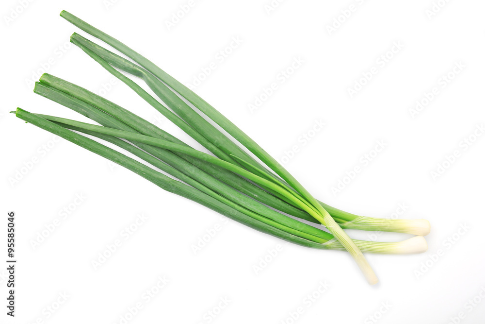 Fresh green onion isolated on white background Fresh green onion isolated on white background