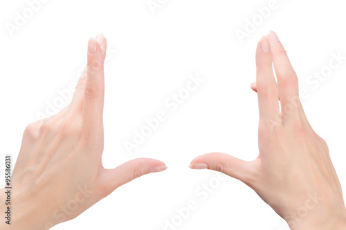 Female hands framing compos...