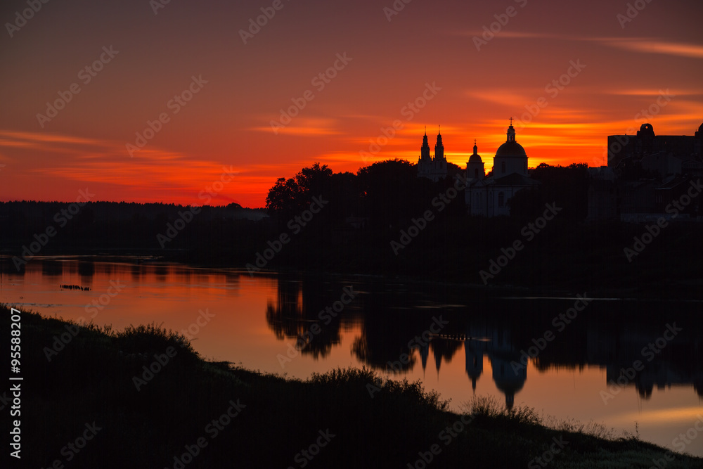 silhouettes of old Polatsk (Belarus)