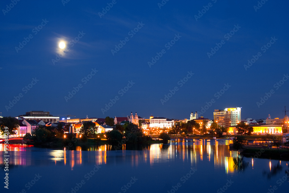 Center of Minsk at the evening