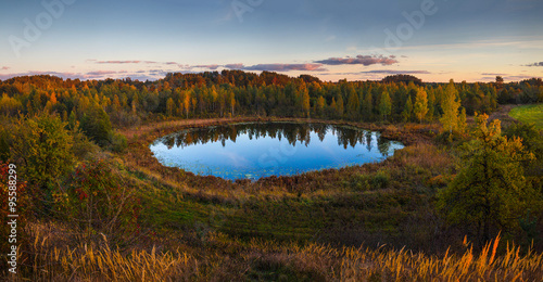 Evening in Braslau lakes national park  Belarus