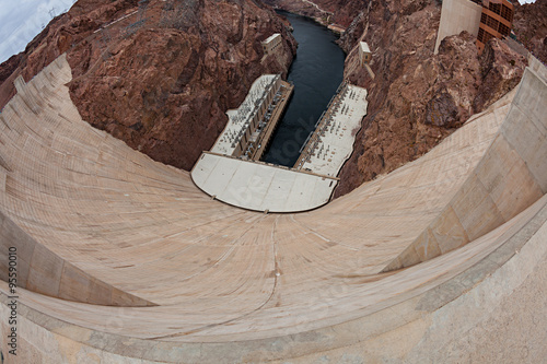 Photography Spectacular view of a gargantuan concrete structure of Hoover Da