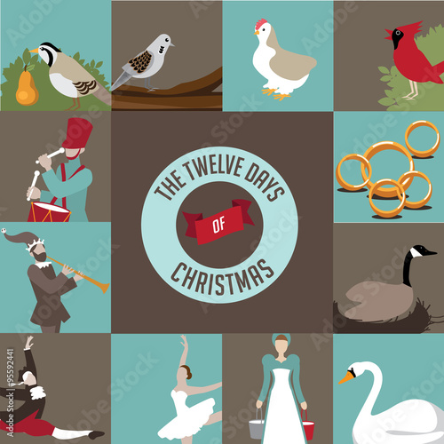 All Twelve days of Christmas EPS 10 vector illustration