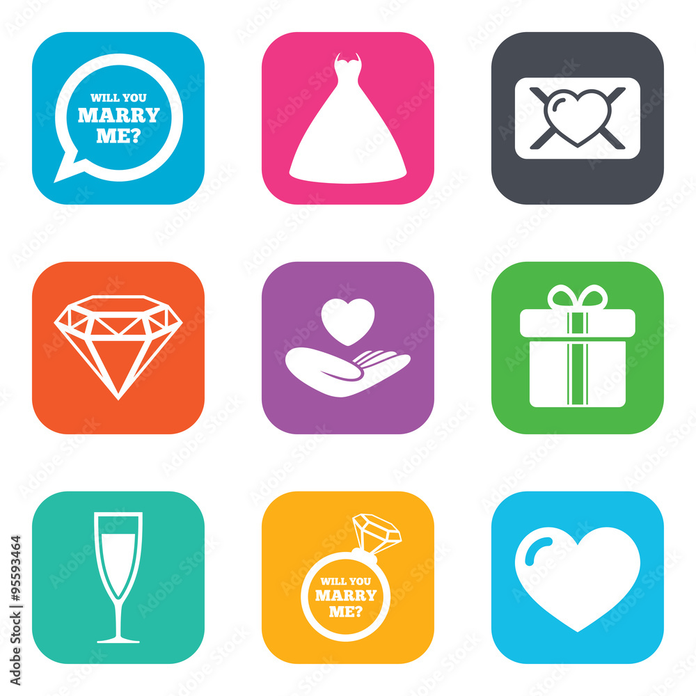 Wedding, engagement icons. Love oath letter. Wedding, engagement icons. Love oath letter.