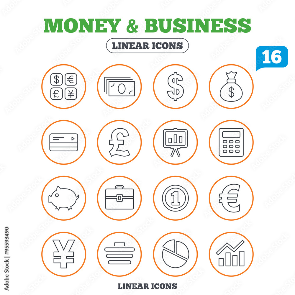 Money and business icon. Cash and cashless money Money and business icon. Cash and cashless money