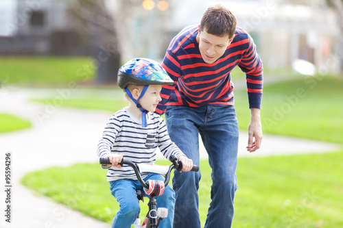 family biking