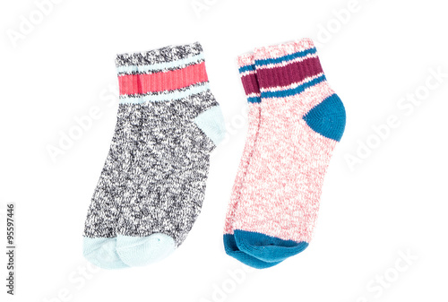Colorful Cotton Ankle Socks Isolated on White