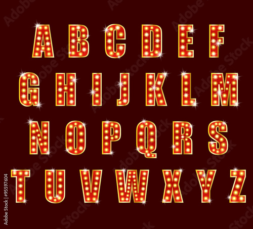 Light Bulb alphabet glamorous showtime theater alphabet photo