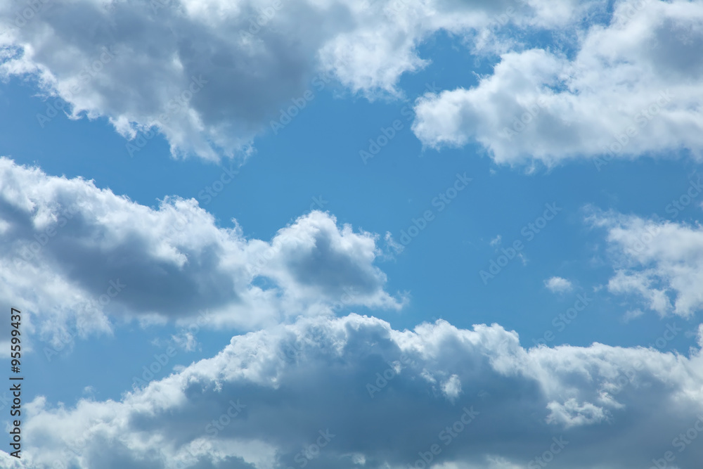 White clouds running over blue sky White clouds running over blue sky