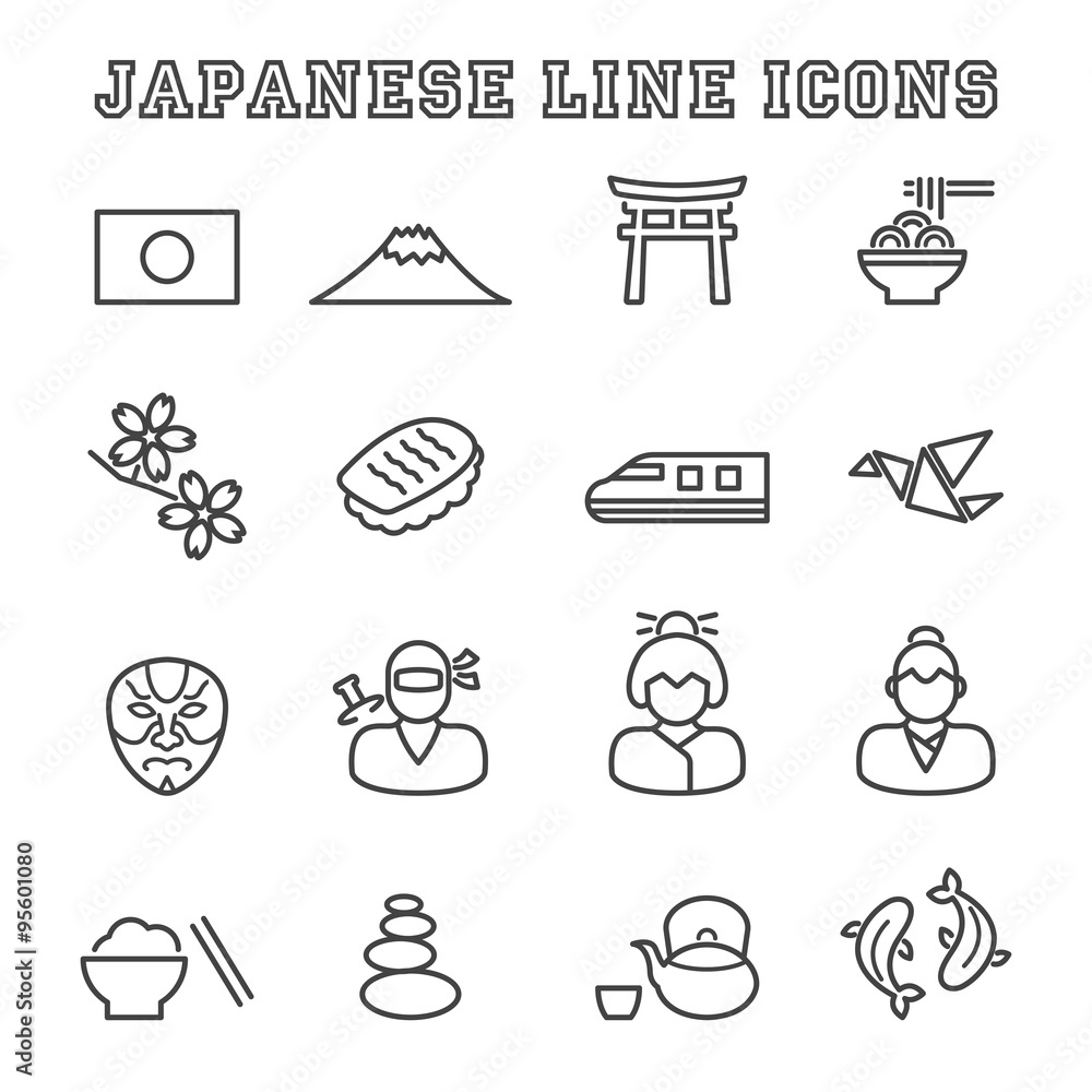 japanese line icons japanese line icons