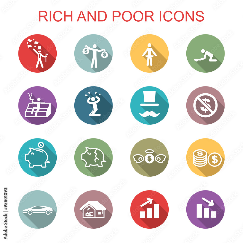 rich and poor long shadow icons